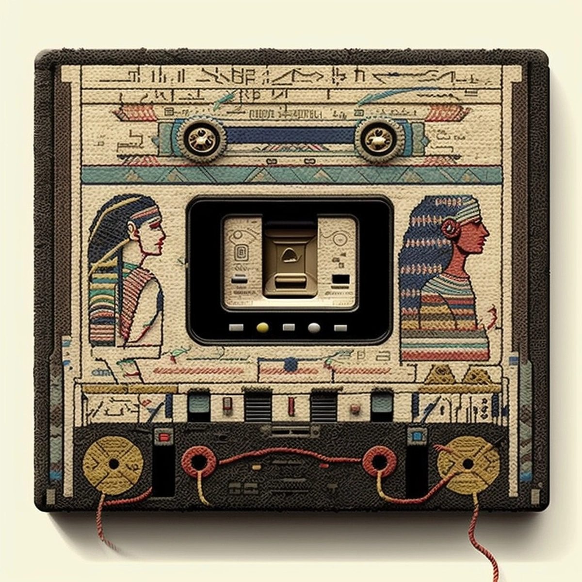Tapestry study: a cassette in the manner of Egyptian relief