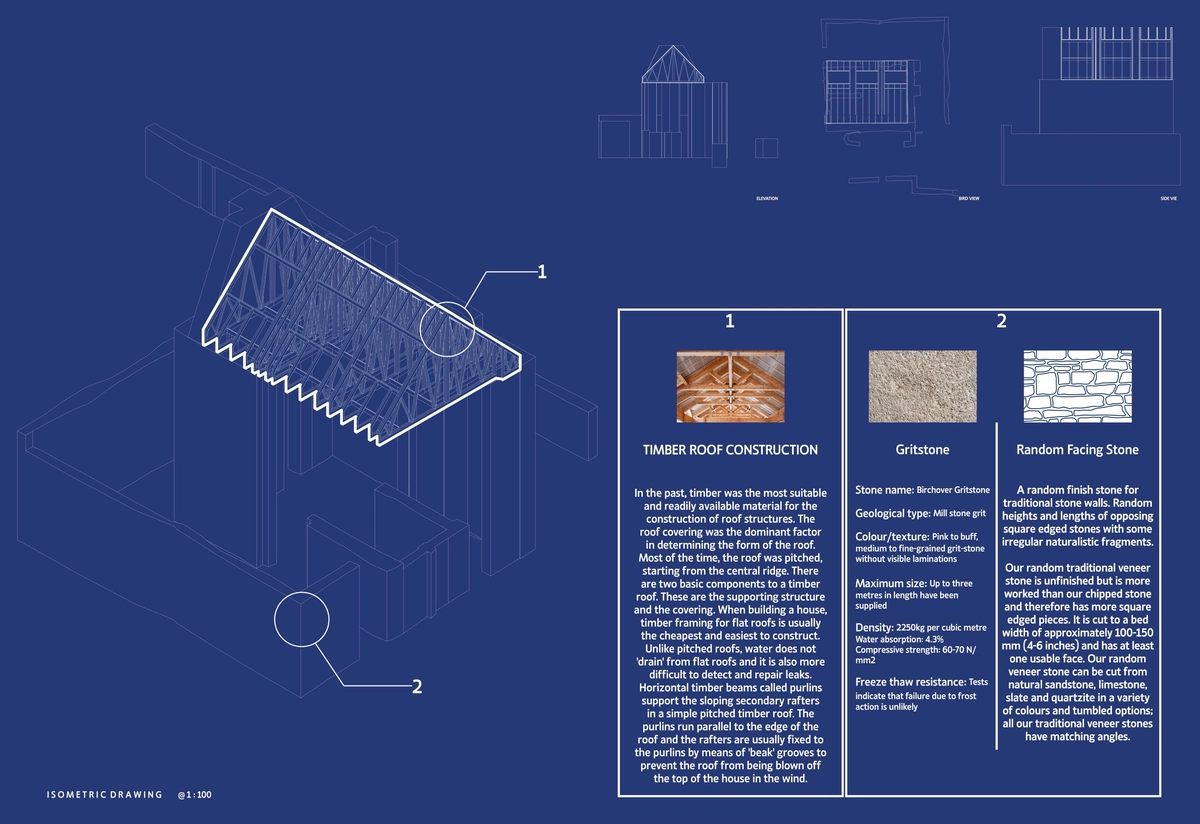 Sheet as submitted, with notes on the timber roof and gritstone